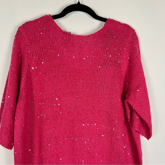 2/$30 Vero Moda Pink Sweater Dress w/ silver sequin size XL NWT - Picture 4 of 12